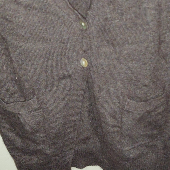 Brown cashmere blend cardigan - Picture 4 of 7